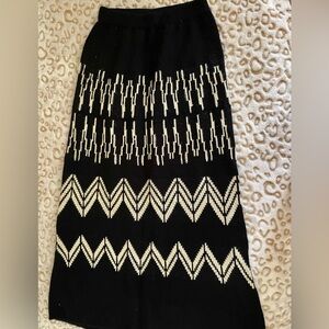Black and Beige Wool Skirt
